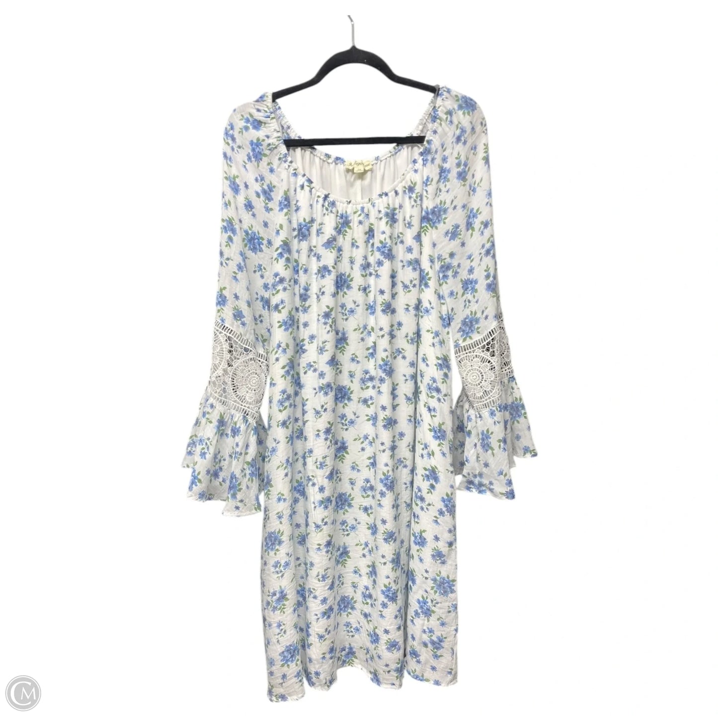 Dress Casual Short By Clothes Mentor In Blue & White, Size: 3x