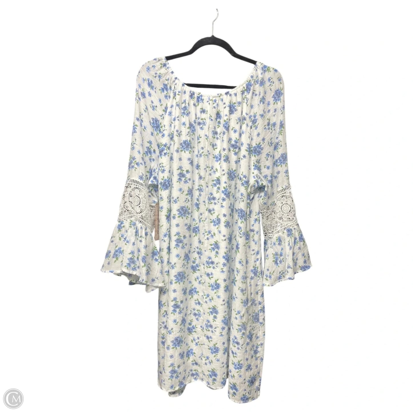Dress Casual Short By Clothes Mentor In Blue & White, Size: 3x