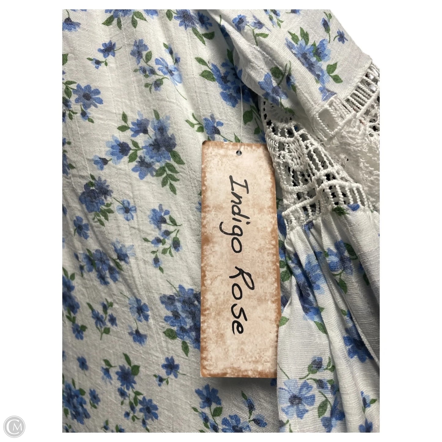 Dress Casual Short By Clothes Mentor In Blue & White, Size: 3x