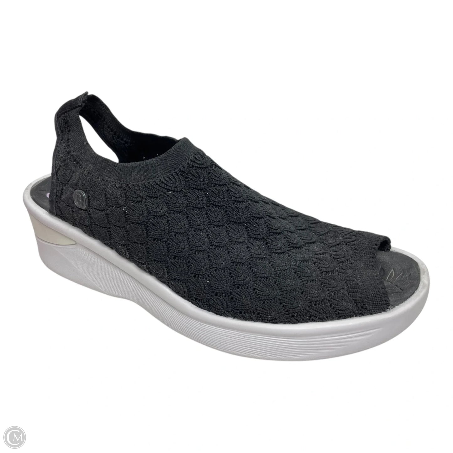 Sandals Heels Platform By Bzees In Black & White, Size: 9