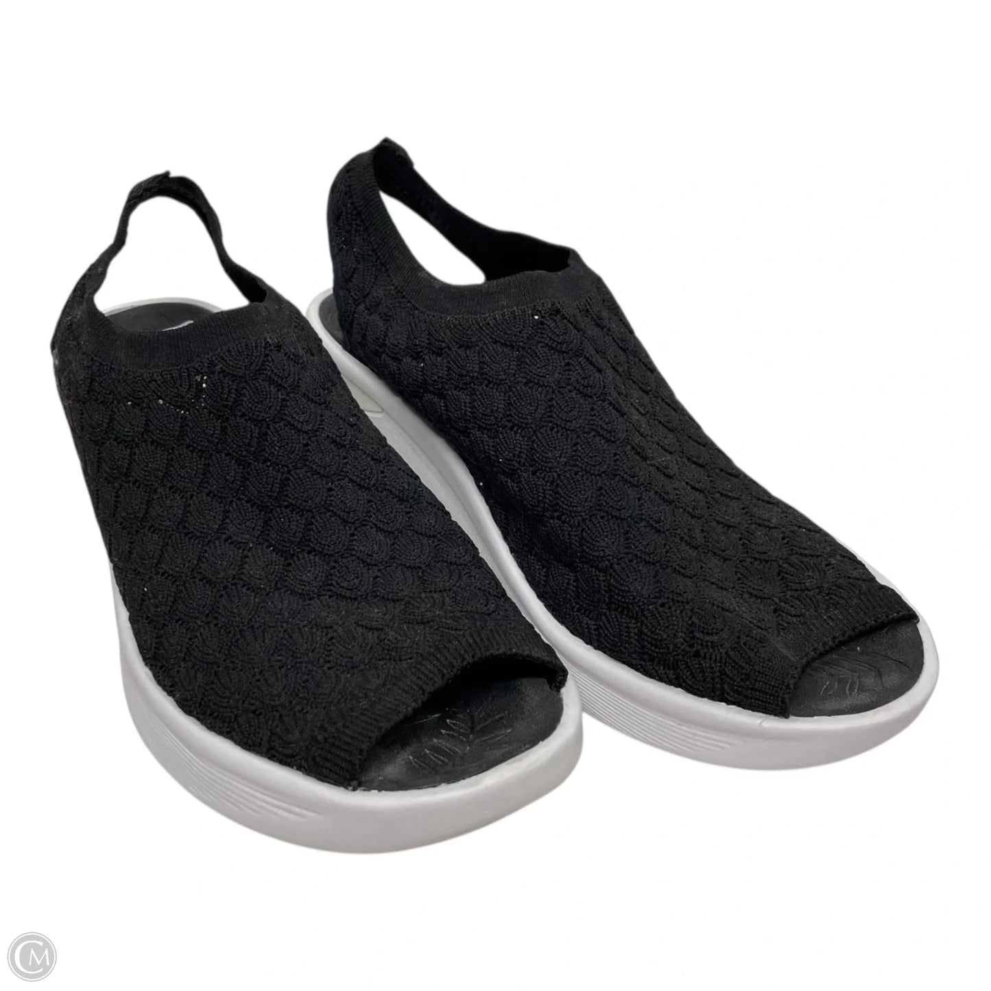 Sandals Heels Platform By Bzees In Black & White, Size: 9