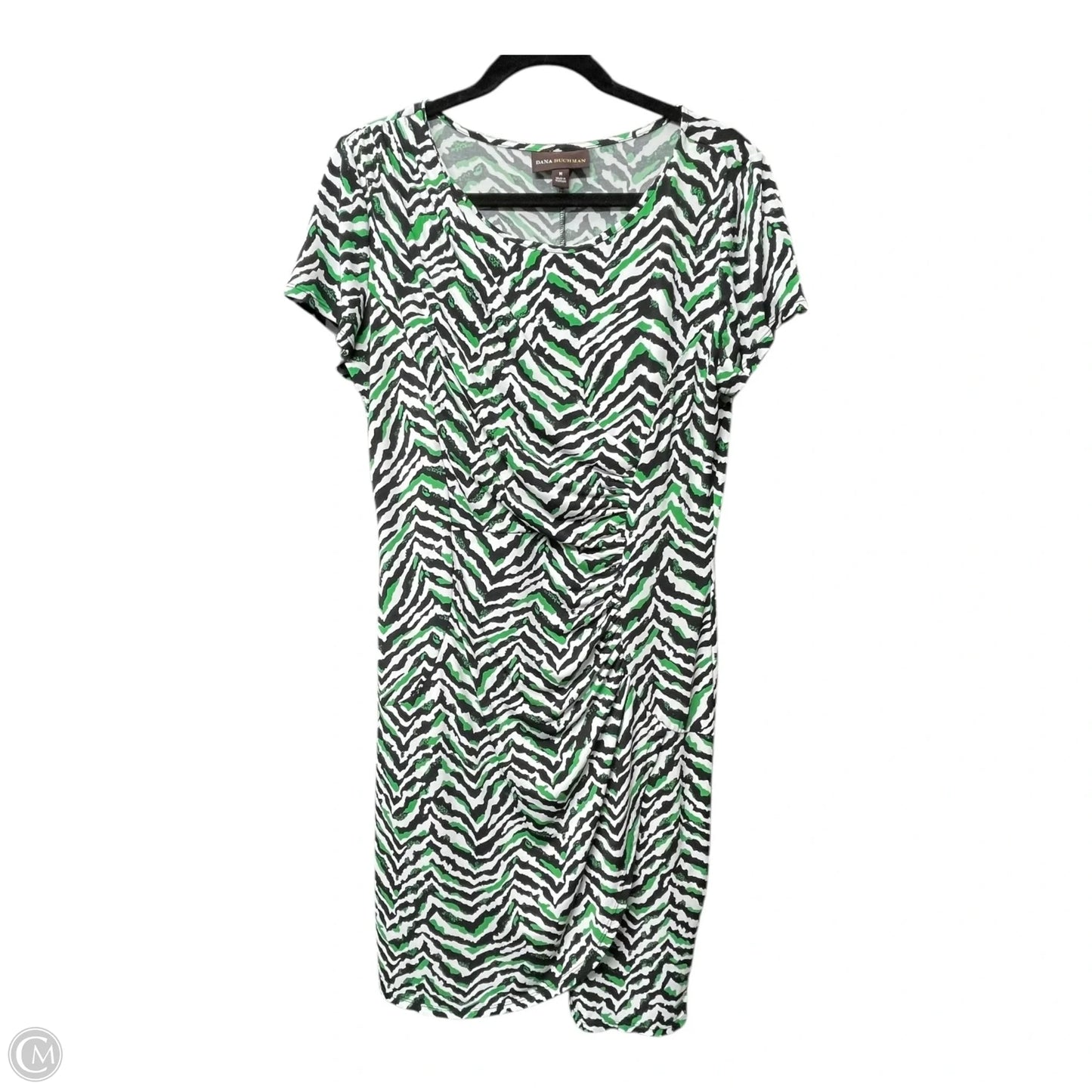 Dress Casual Short By Dana Buchman In Green & White, Size: M