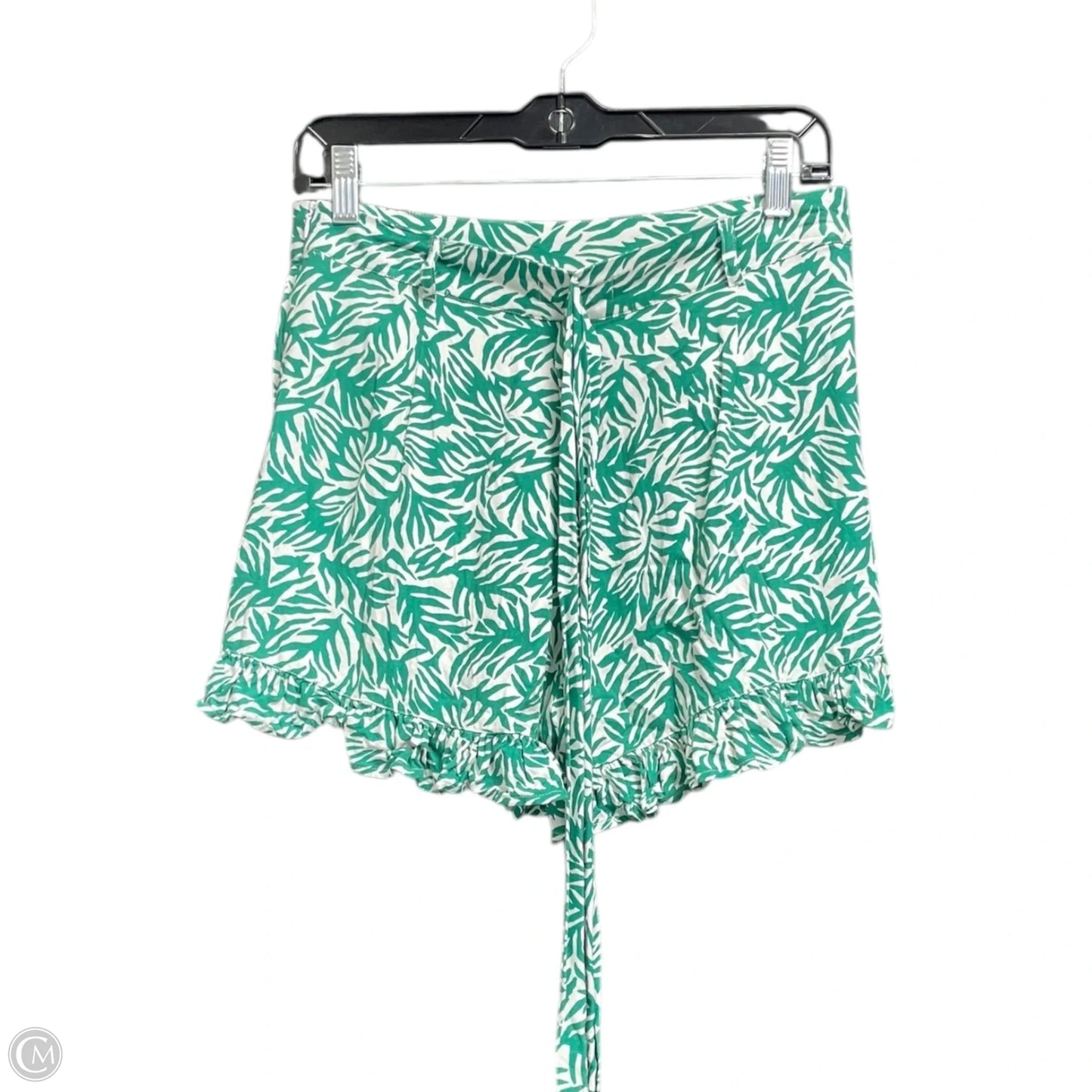 Shorts By Top Shop In Green & White, Size: 6