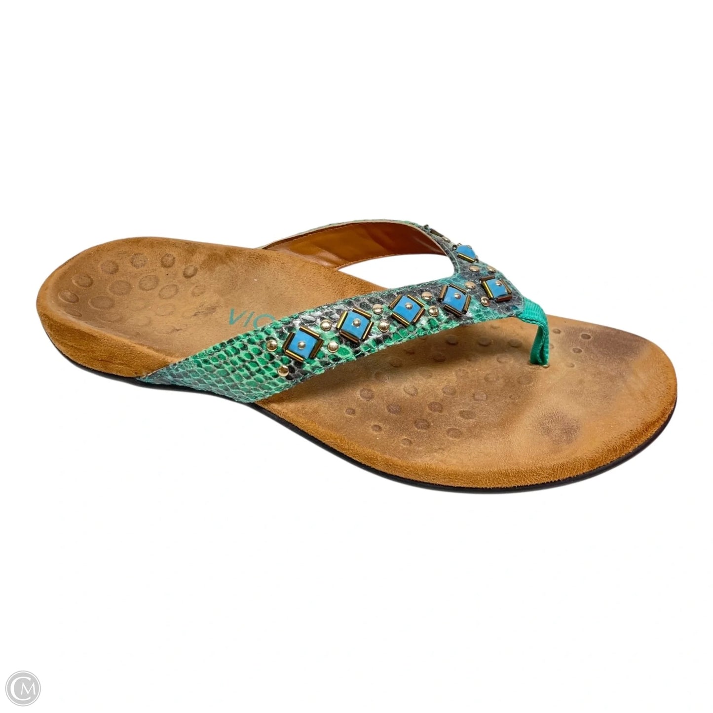 Sandals Flats By Vionic In Blue & Brown, Size: 8