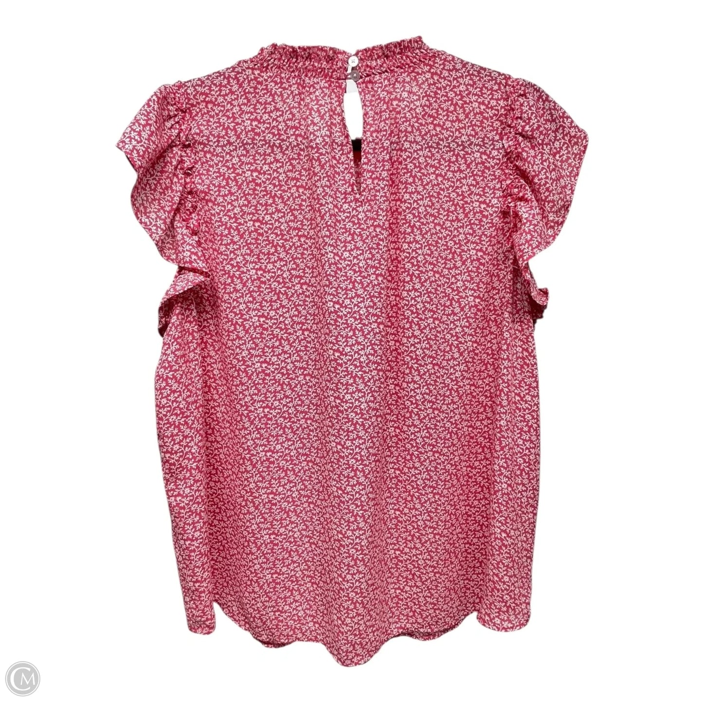 Top Short Sleeve By Loft In Pink & White, Size: Xl