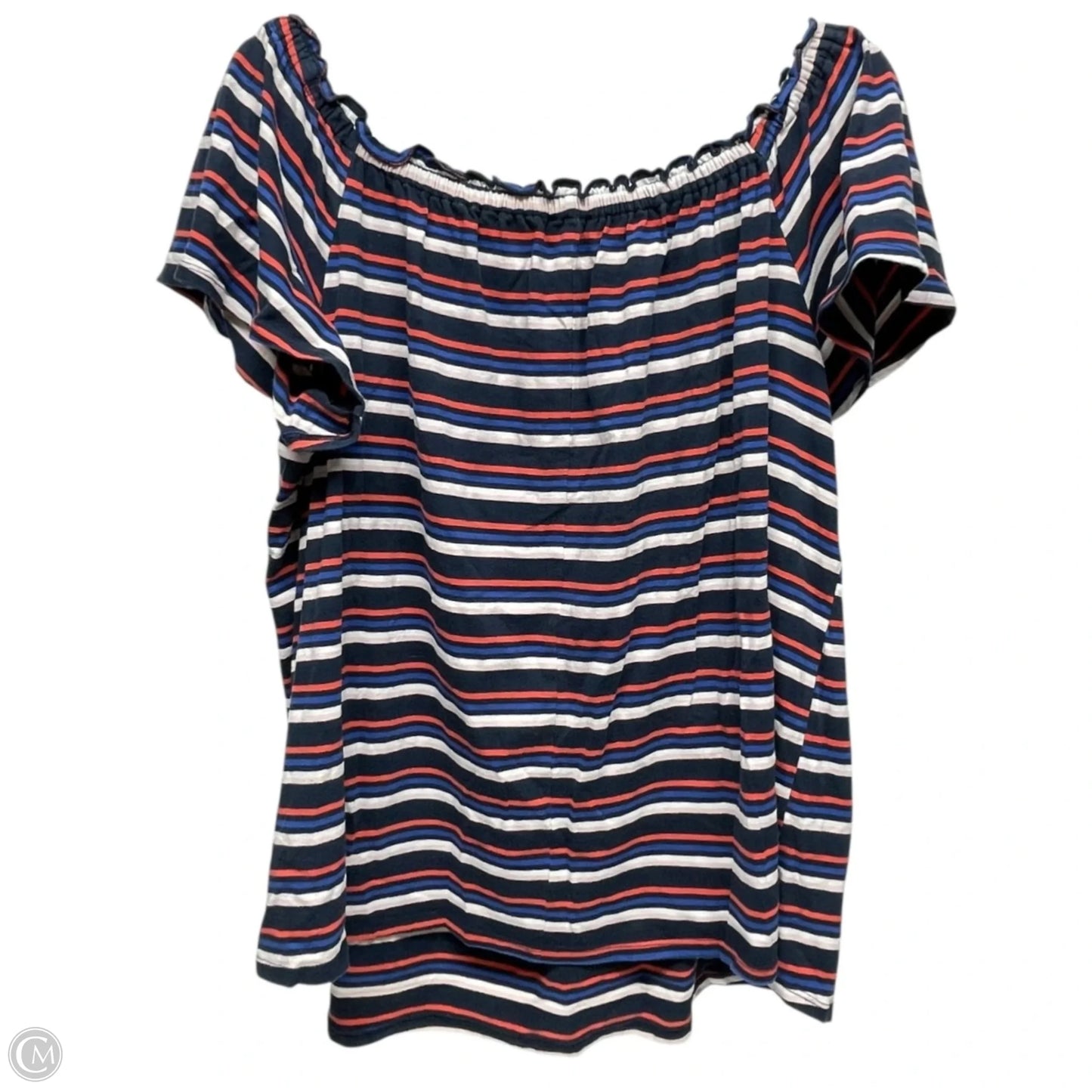 Top Short Sleeve By Lane Bryant In Striped Pattern, Size: 1x