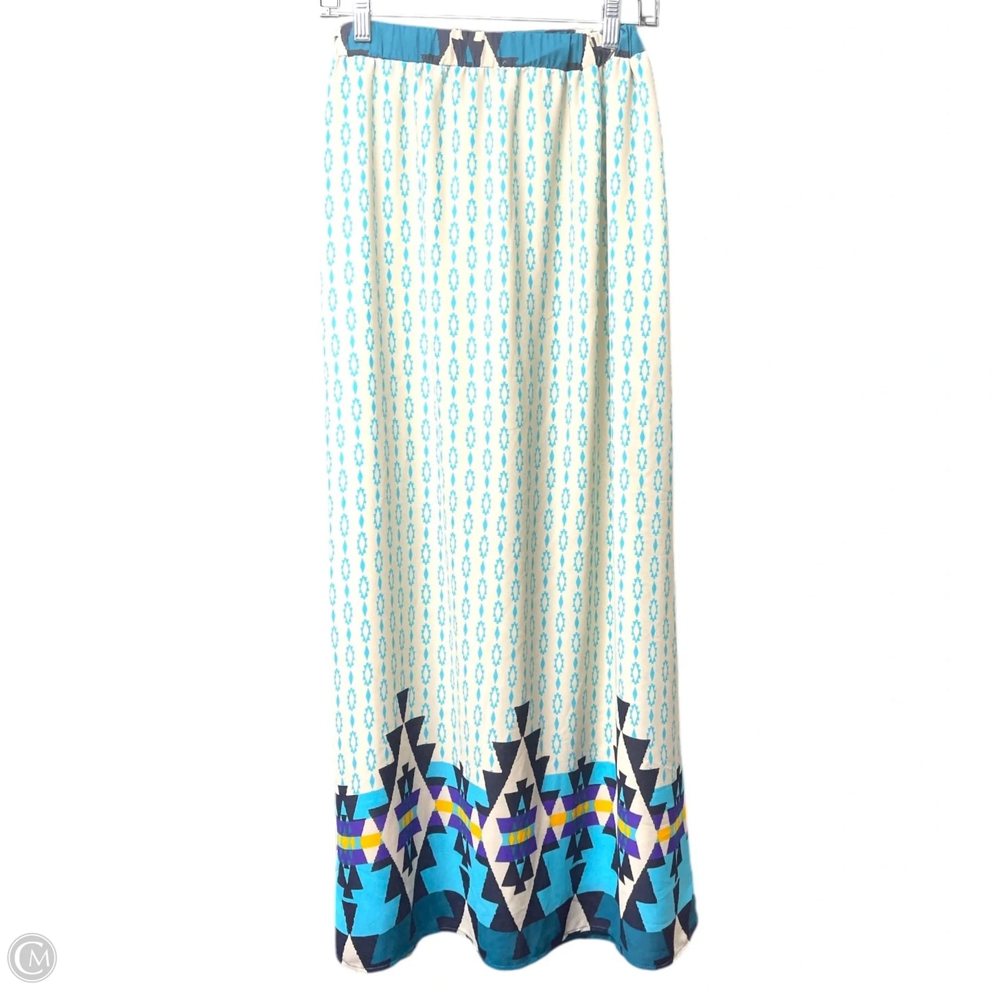 Skirt Maxi By Peach Love Cream California In Blue & Cream, Size: S
