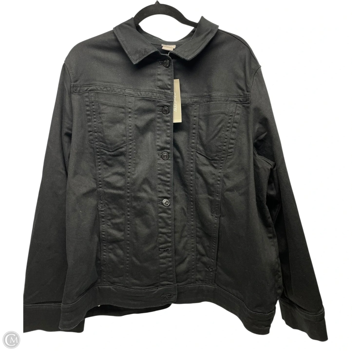 Jacket Denim By Chicos In Black, Size: Xxl