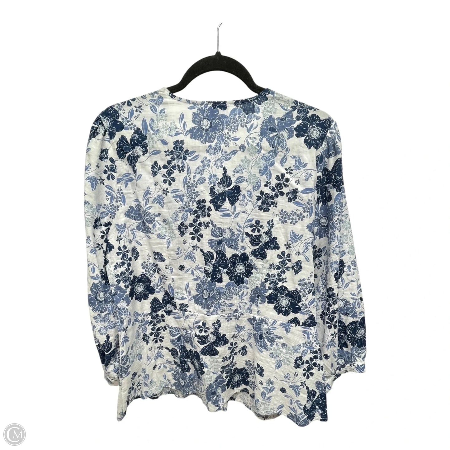 Top Short Sleeve By Liz Claiborne In Floral Print, Size: L