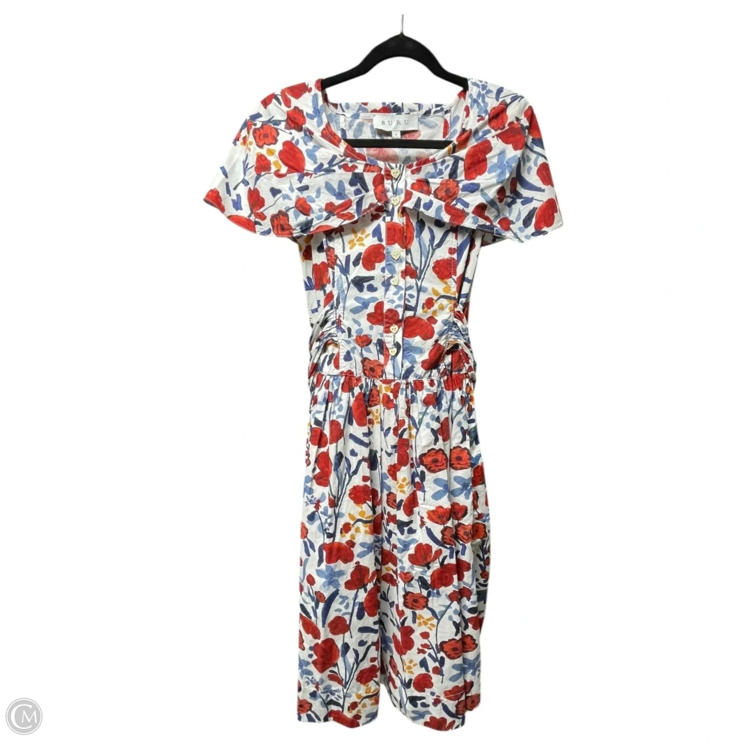 Dress Casual Midi By BURU In Blue & Red & White, Size: S