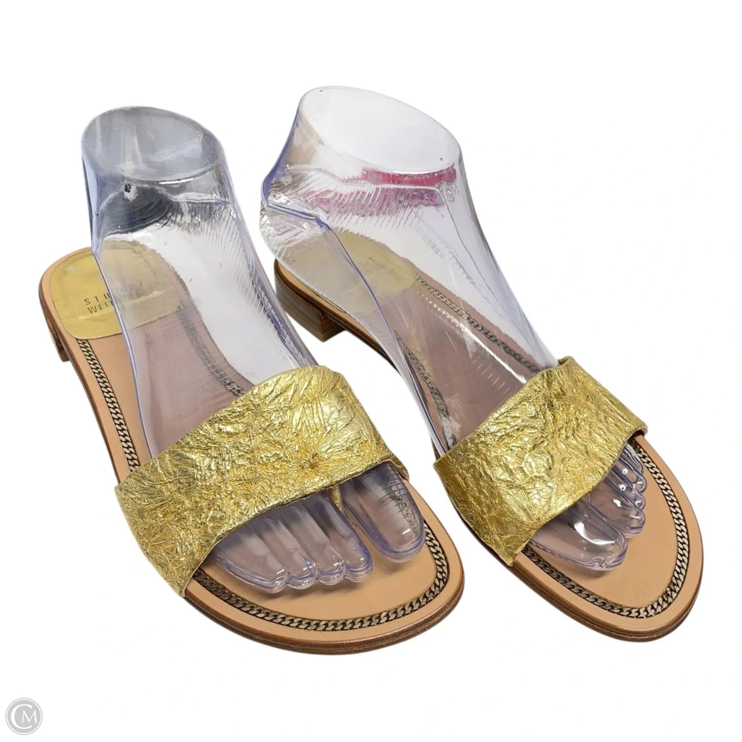 Sandals Designer By Stuart Weitzman In Gold & Tan, Size: 8