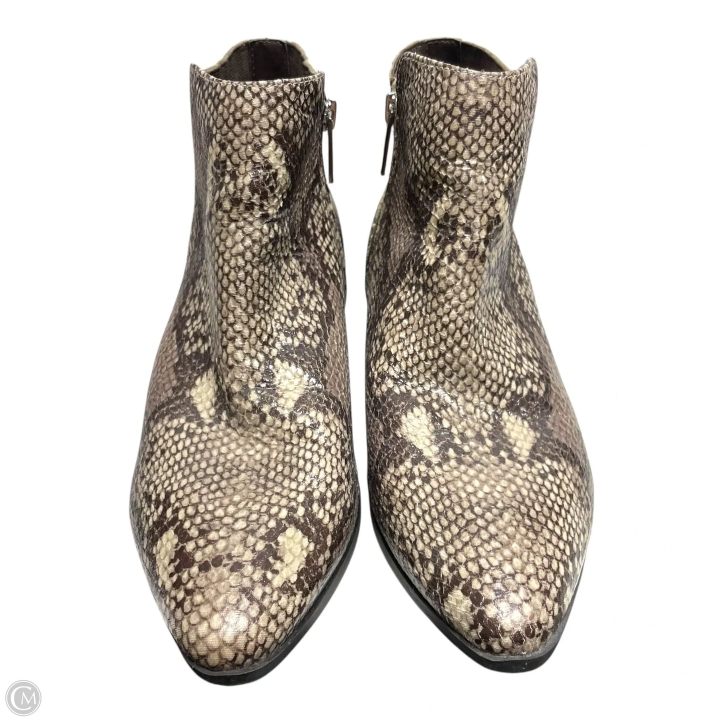 Boots Ankle Heels By Unisa In Snakeskin Print, Size: 9.5