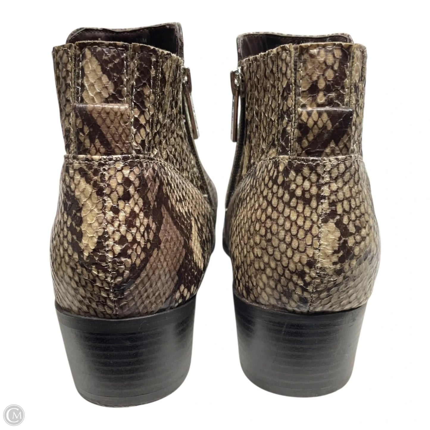 Boots Ankle Heels By Unisa In Snakeskin Print, Size: 9.5