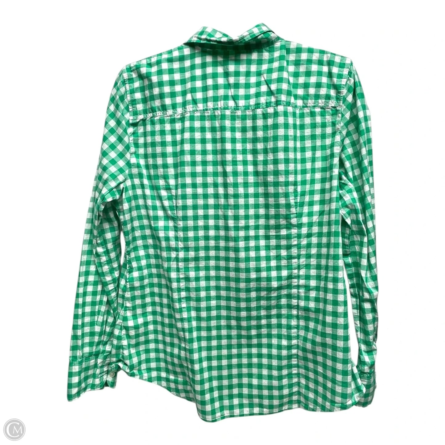 Top Long Sleeve By J. Crew In Green & White, Size: L