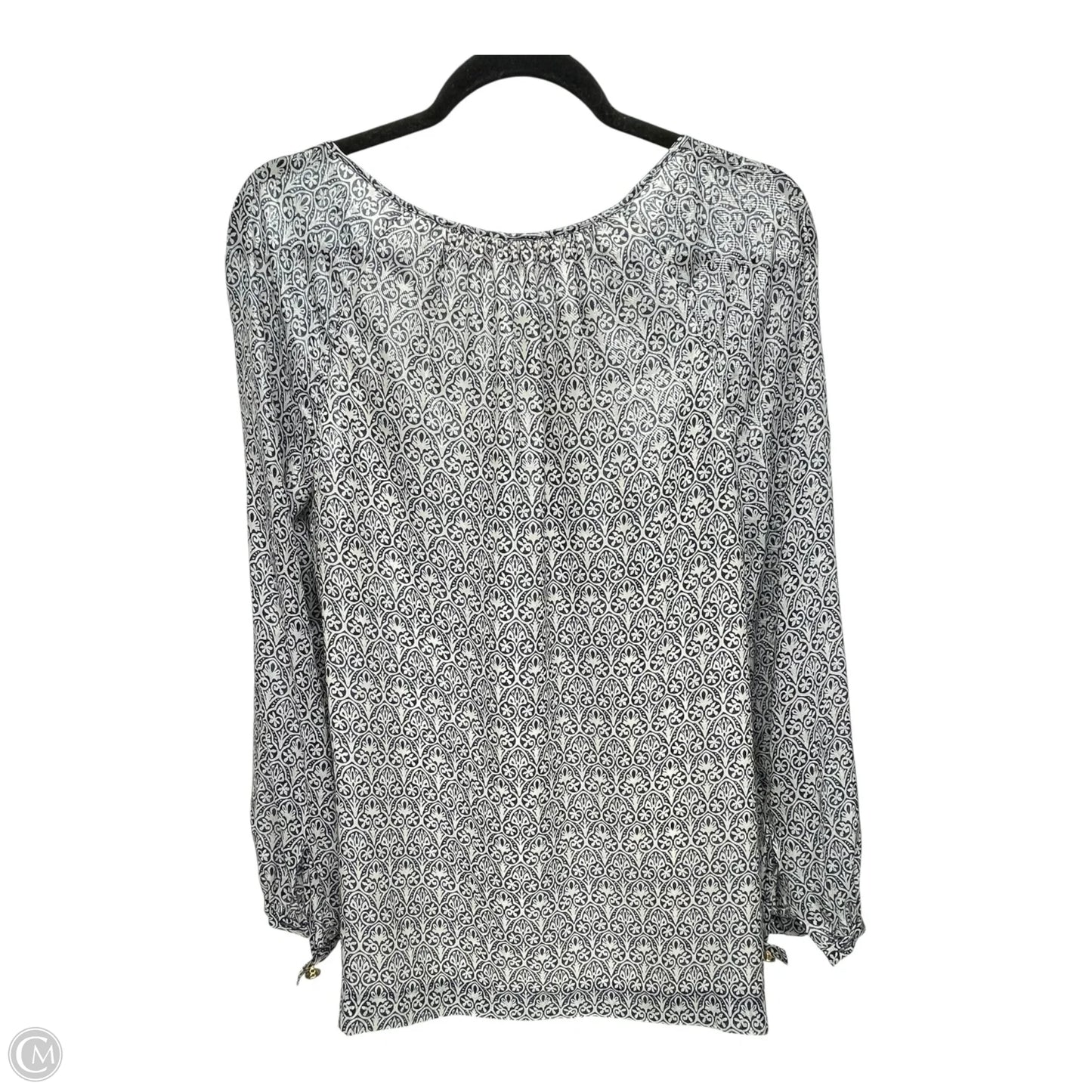 Top Long Sleeve Designer By Tory Burch In Blue & White, Size: 8