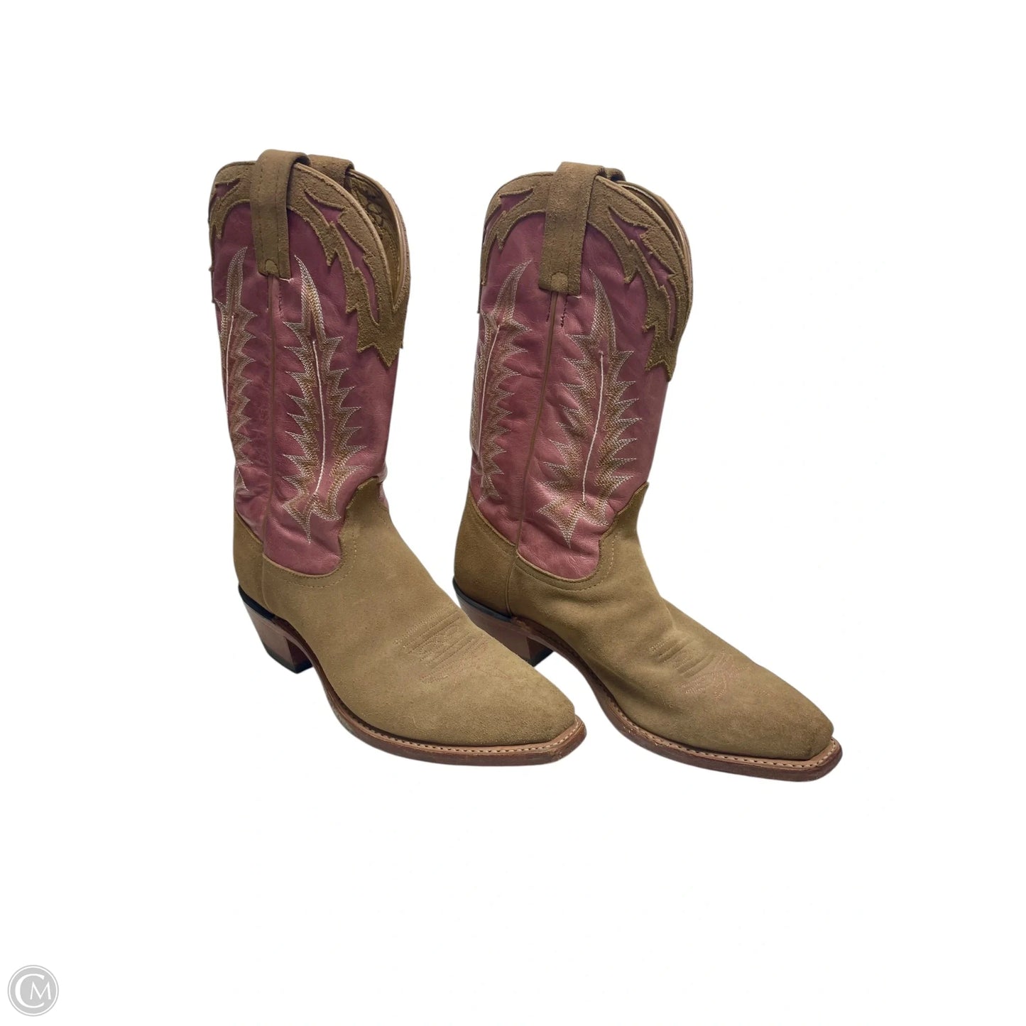Boots Western By Tony Lama In Pink & Tan, Size: 7.5