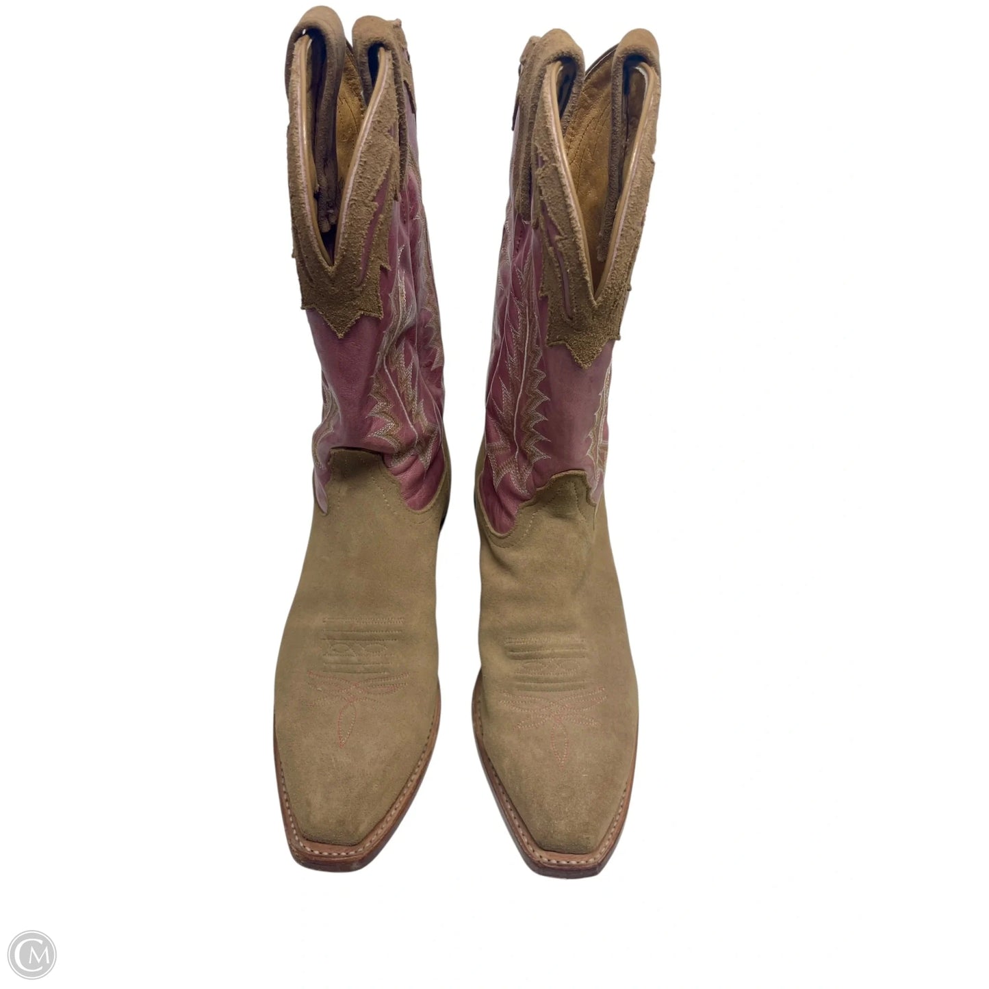 Boots Western By Tony Lama In Pink & Tan, Size: 7.5