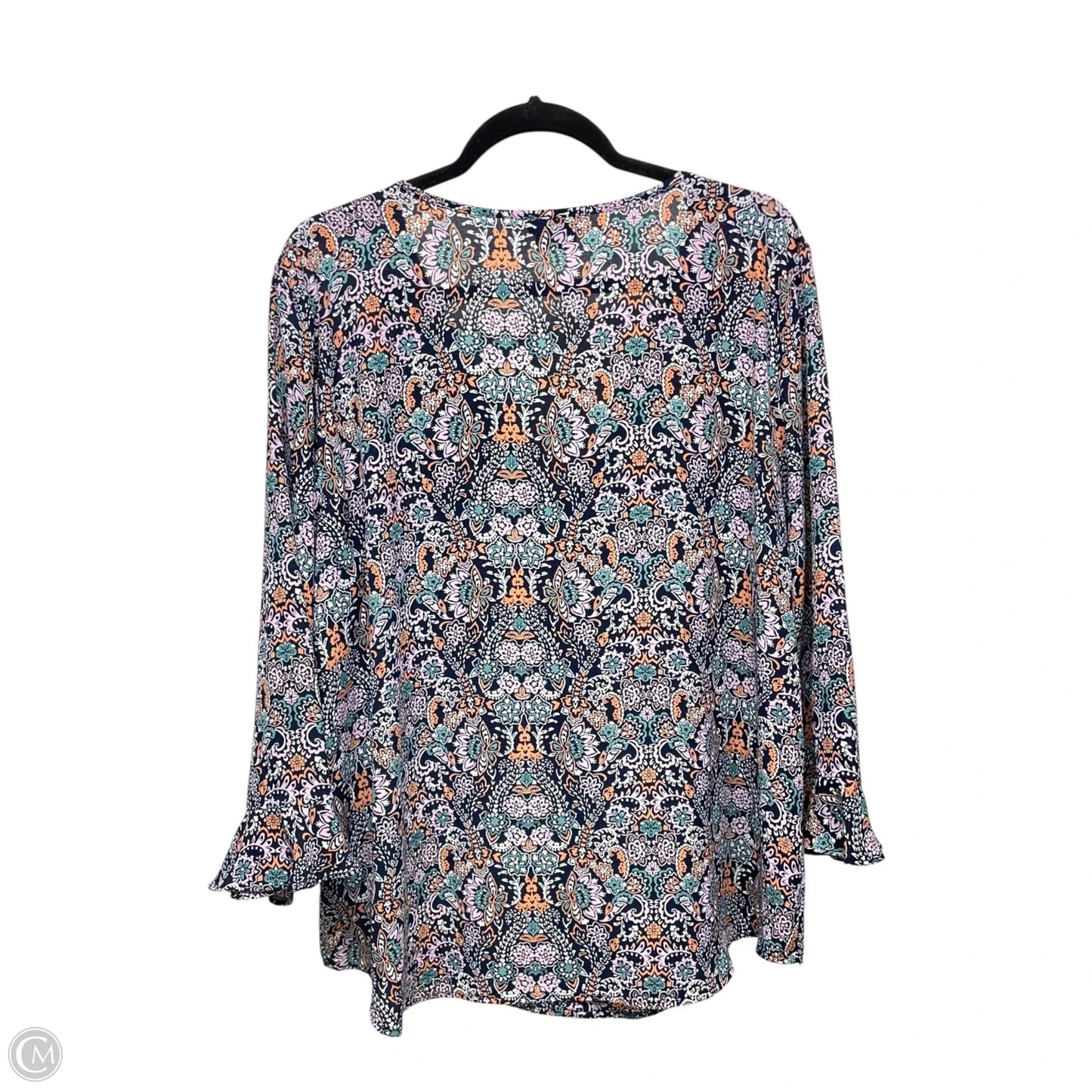 Top Long Sleeve By Van Heusen In Floral Print, Size: Xl