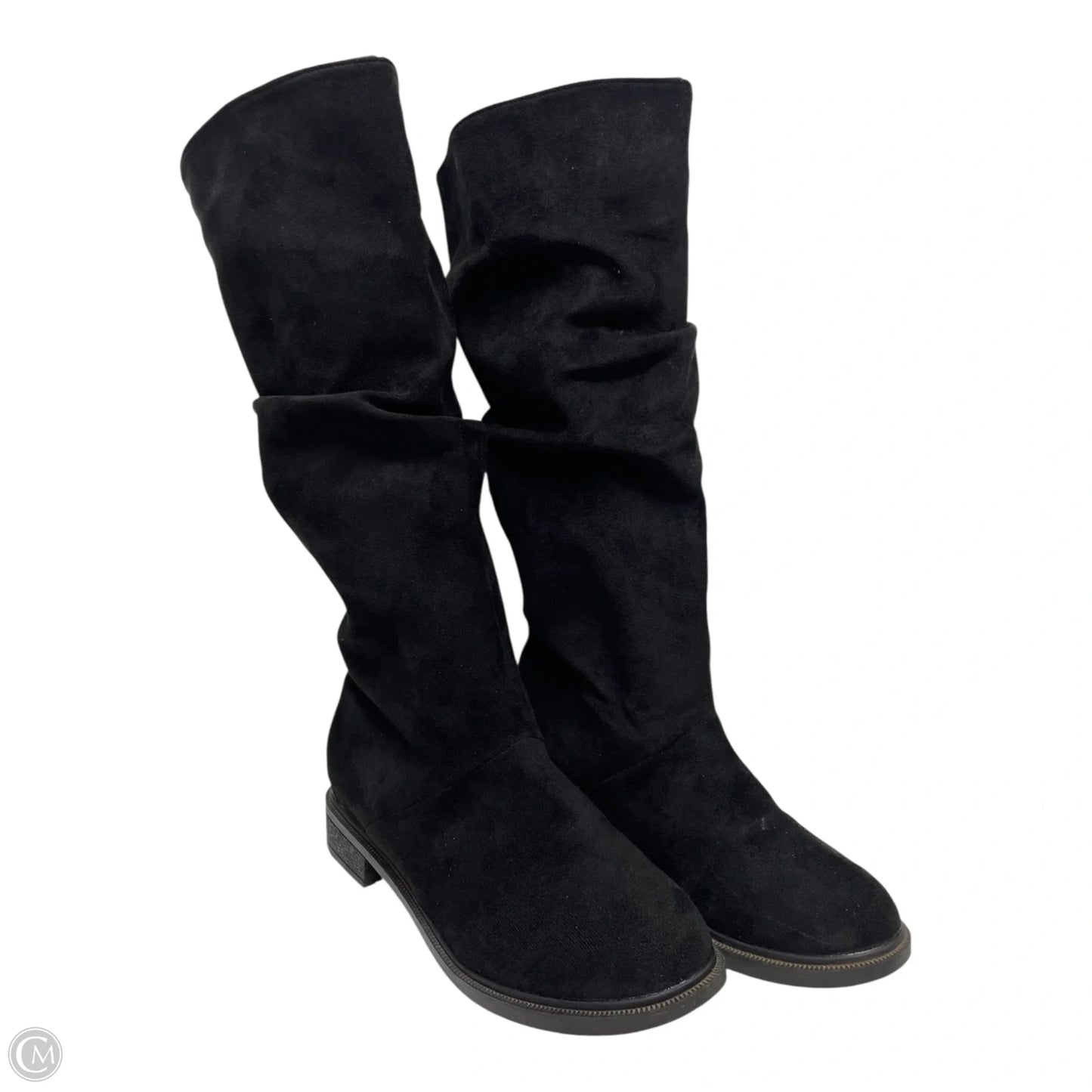 Boots Mid-calf Heels By Clothes Mentor In Black, Size: 12.5