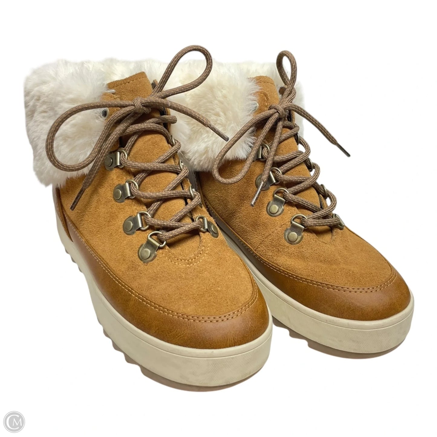 Boots Snow By Koolaburra By Ugg In Tan & White, Size: 7