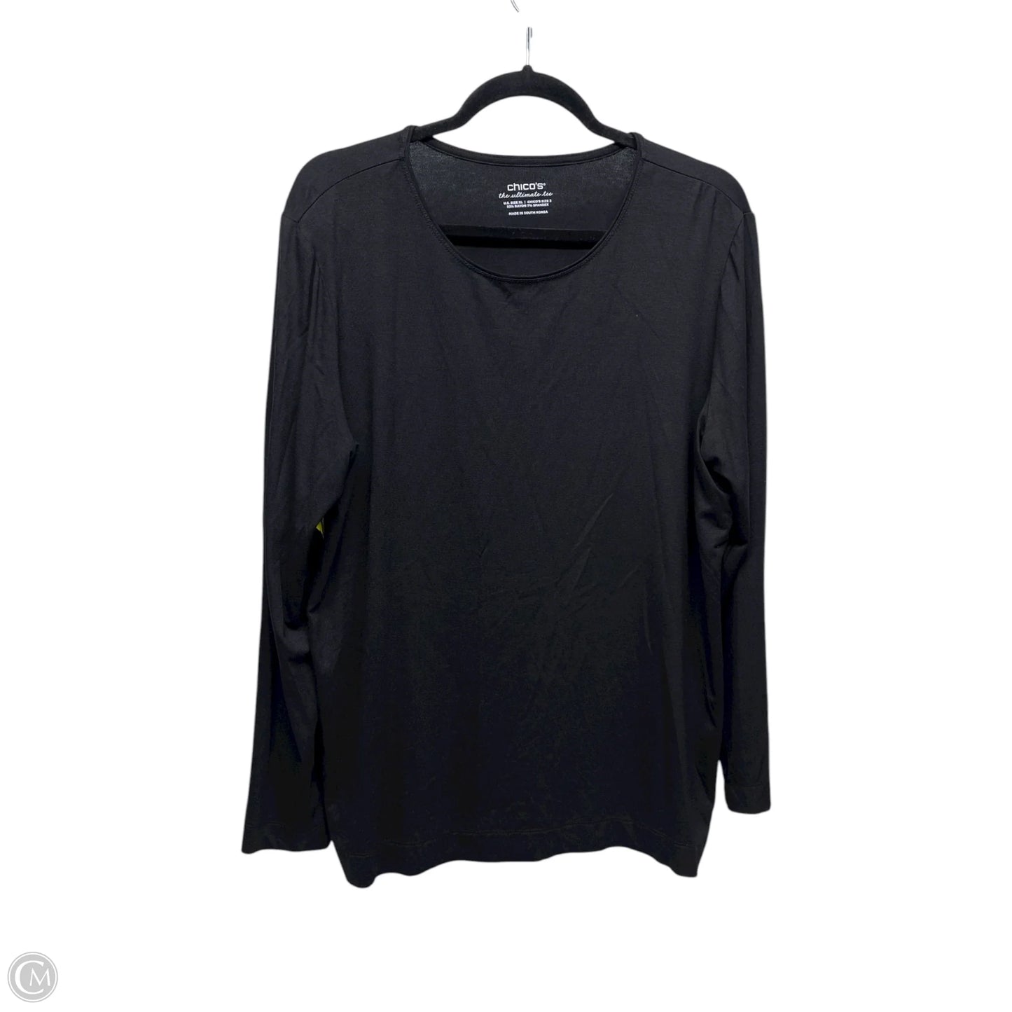 Top Long Sleeve Basic By Chicos In Black, Size: Xl