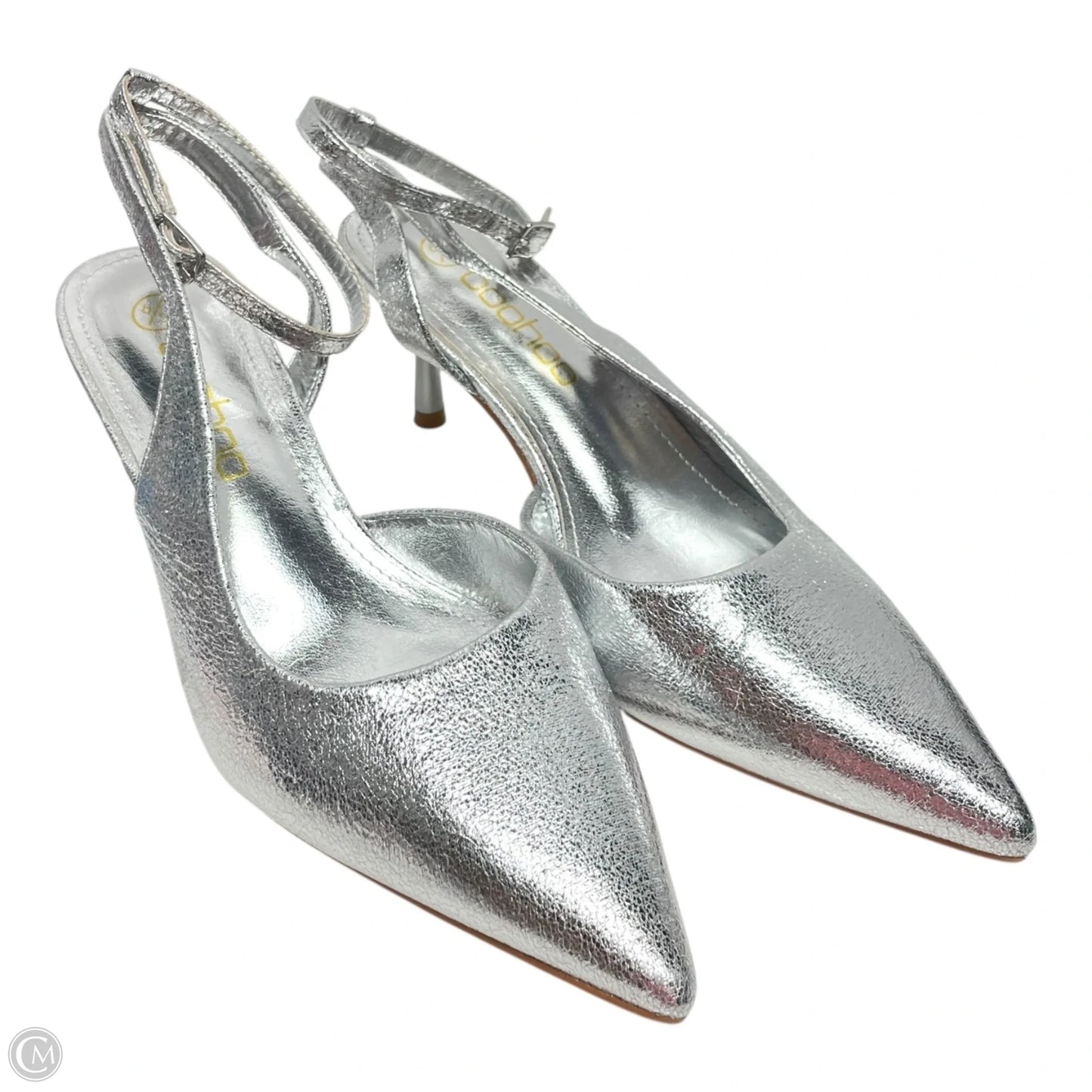 Shoes Heels Kitten By Boohoo Boutique In Silver, Size: 6