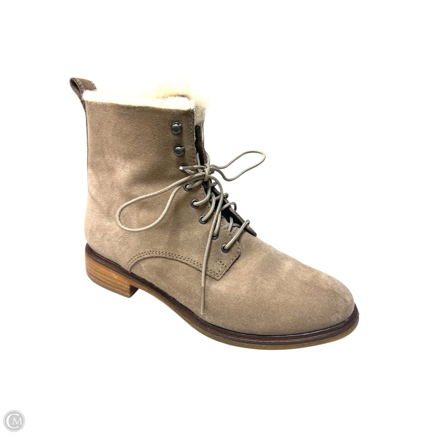Boots Ankle Flats By Clarks In Taupe, Size: 8.5