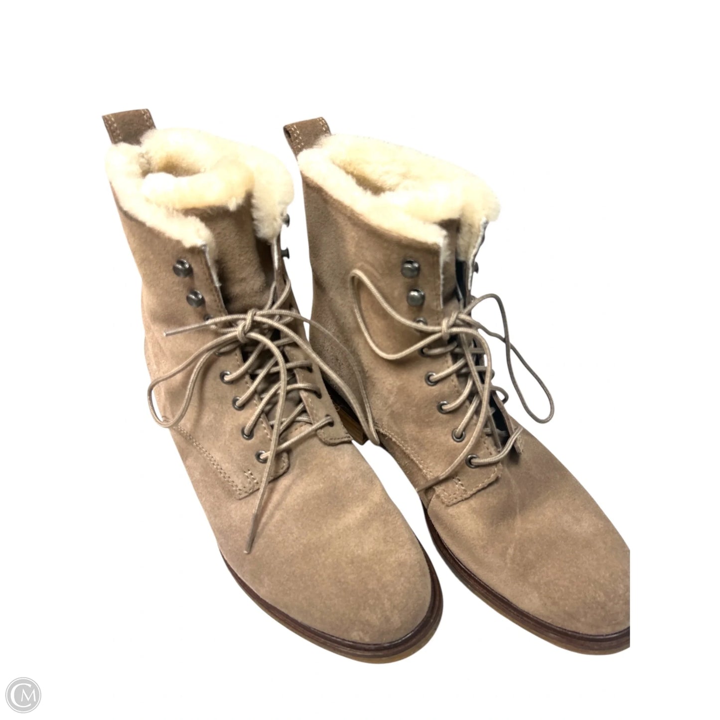 Boots Ankle Flats By Clarks In Taupe, Size: 8.5