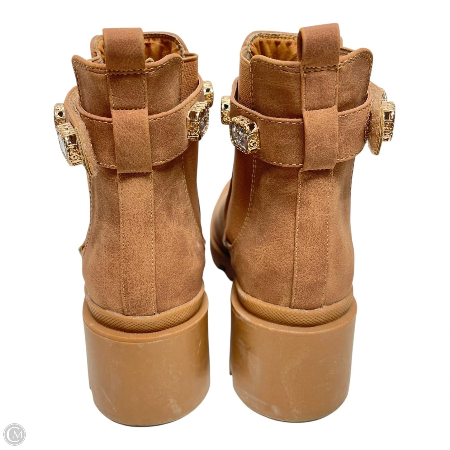 Boots Ankle Heels By Clothes Mentor In Brown, Size: 8.5