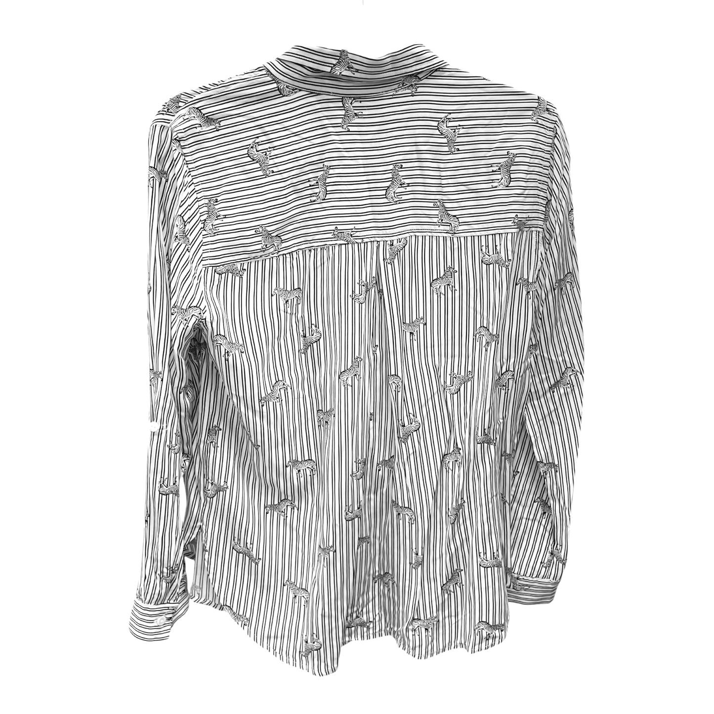 Top Long Sleeve By Jane And Delancey In Black & White, Size: M