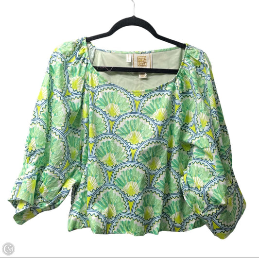 Top 3/4 Sleeve By EMILY MCCARTHY In Green, Size: 2x