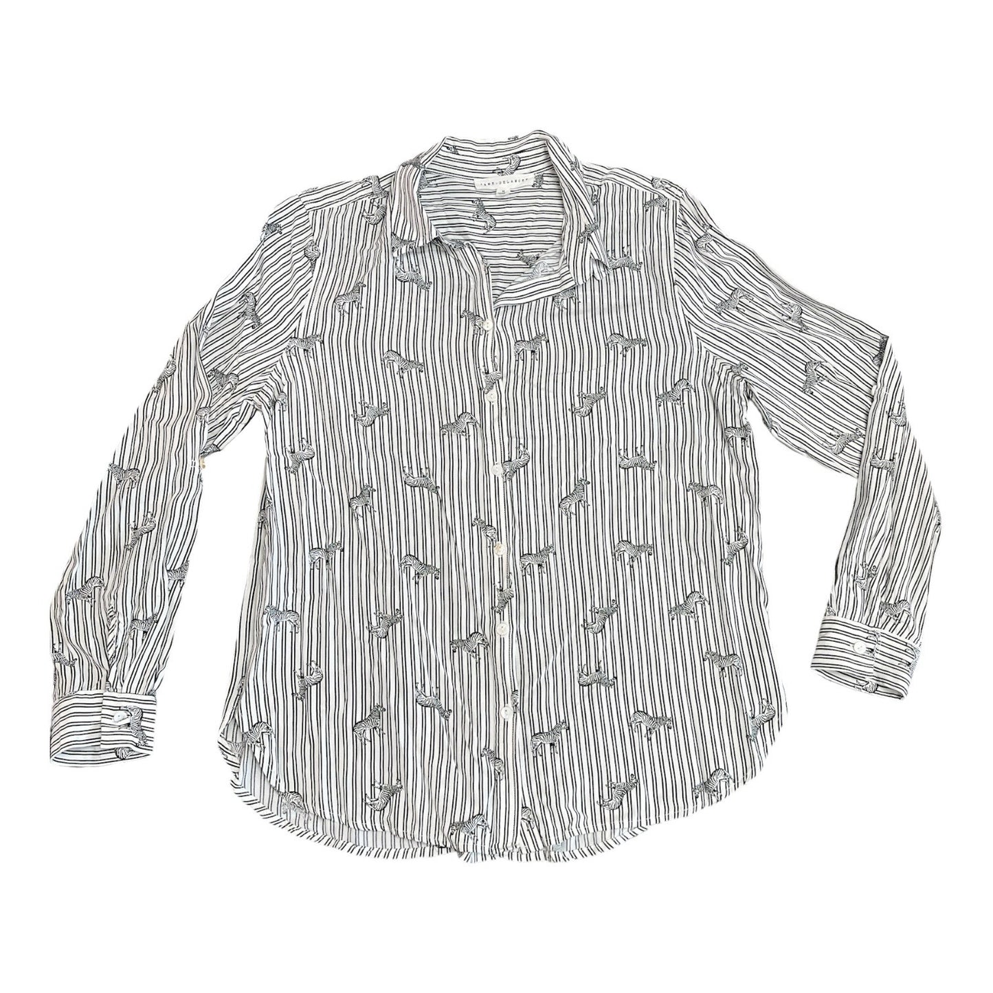Top Long Sleeve By Jane And Delancey In Black & White, Size: M