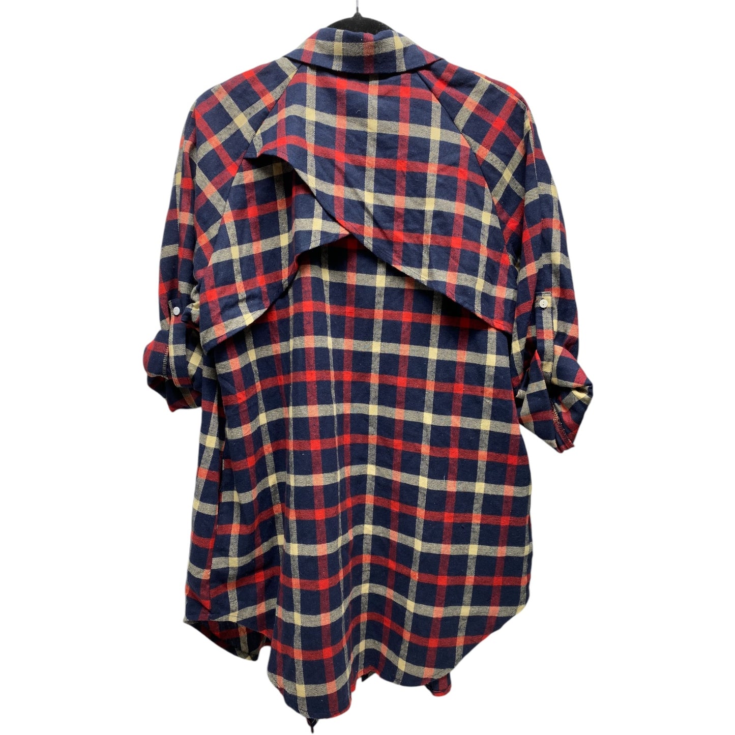 Top Long Sleeve By Andrea In Plaid Pattern, Size: S