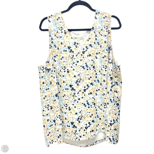 Top Sleeveless By Cato In Floral Print, Size: 2x