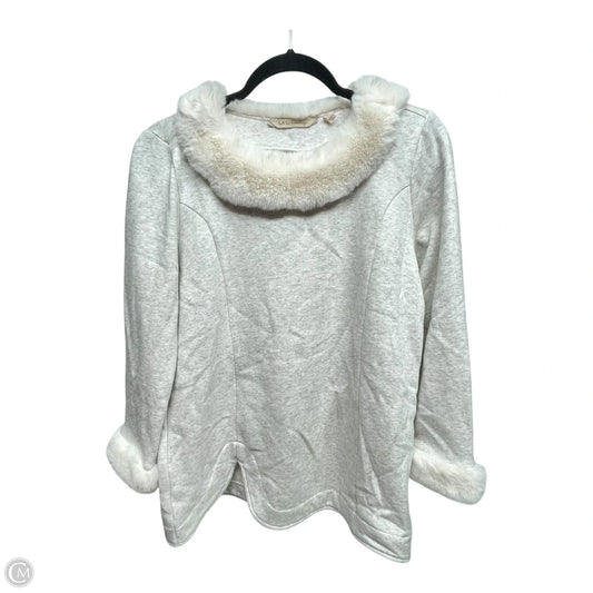 Sweatshirt Crewneck By Soft Surroundings In Grey & White, Size: Sp