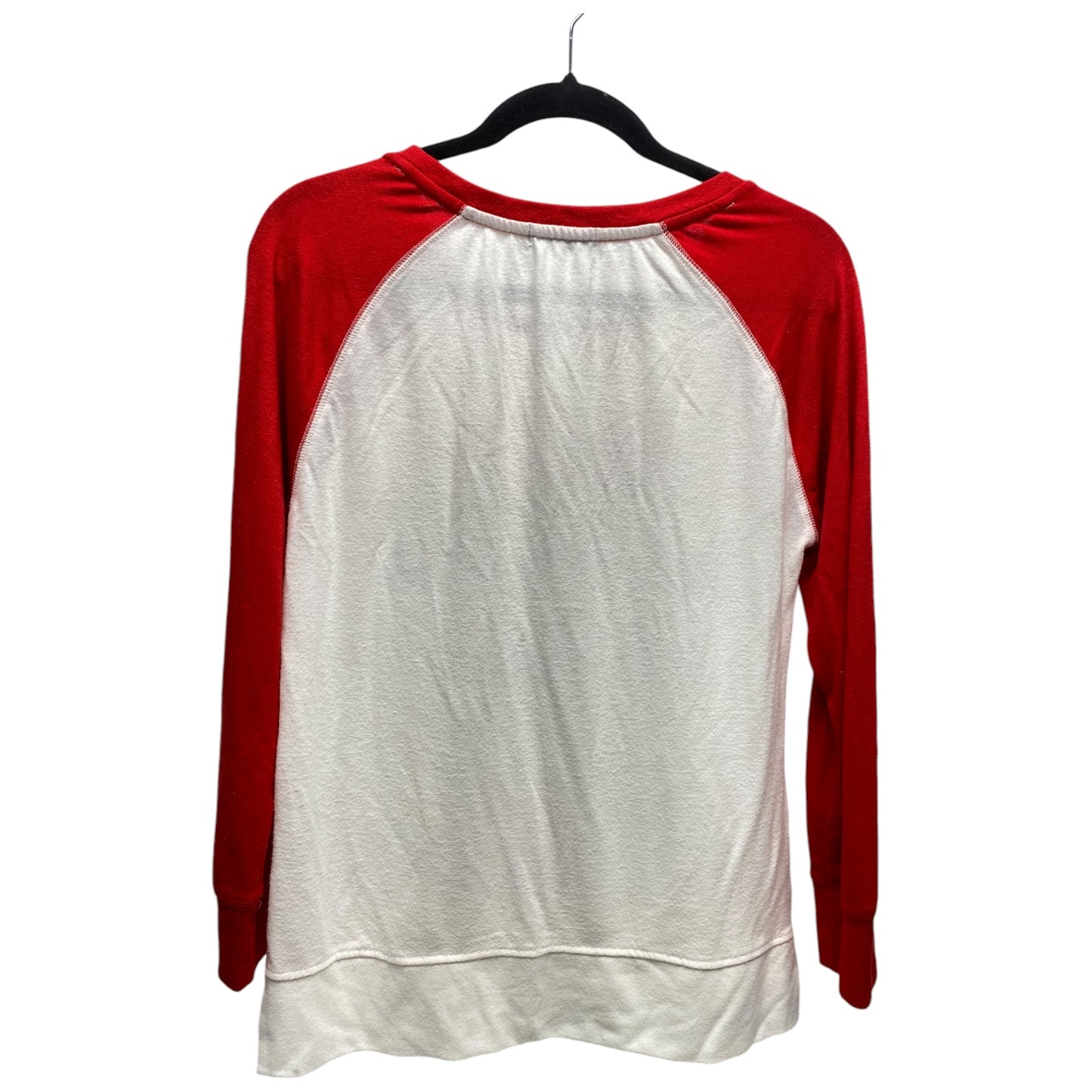 Top Long Sleeve Basic By MODERN CANVAS In Red & White, Size: S