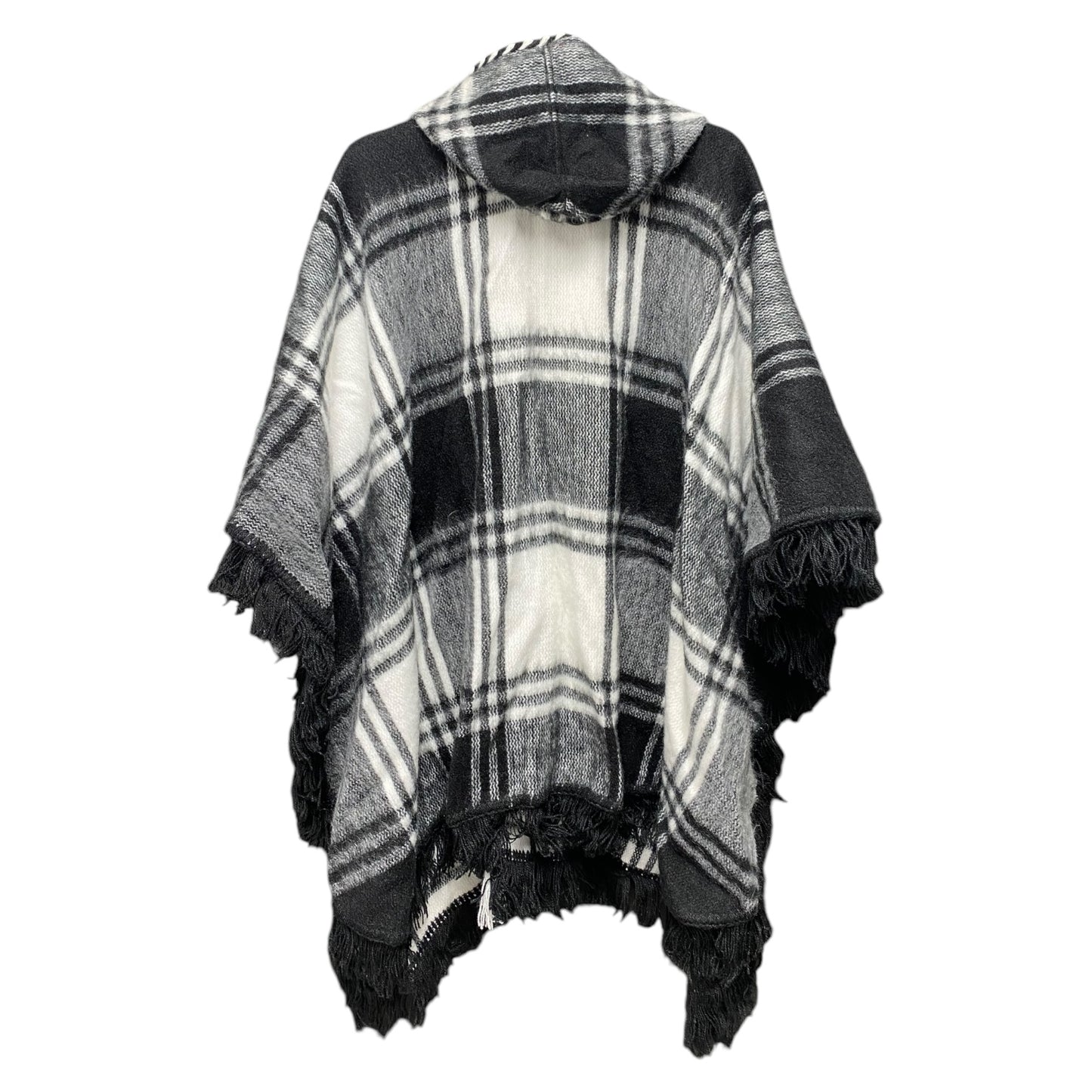 Poncho By Clothes Mentor In Plaid Pattern, Size: Osfm