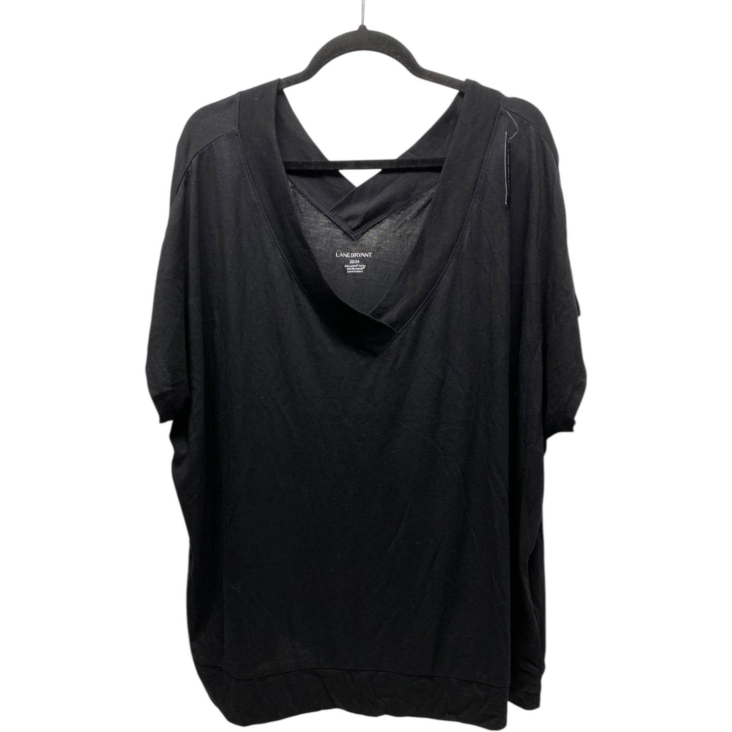 Top Short Sleeve By Lane Bryant In Black, Size: 3x