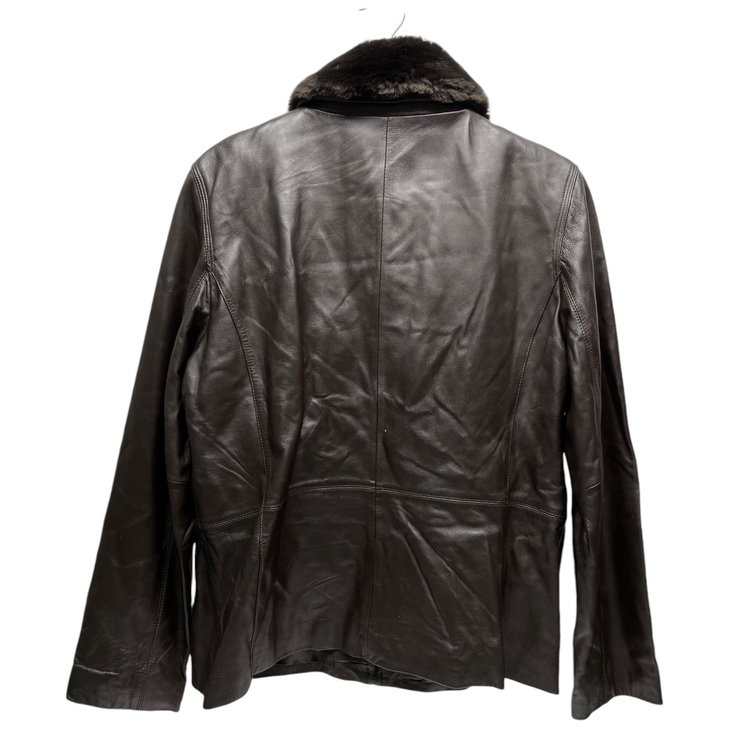 Jacket Leather By Bill Blass In Brown, Size: Xl