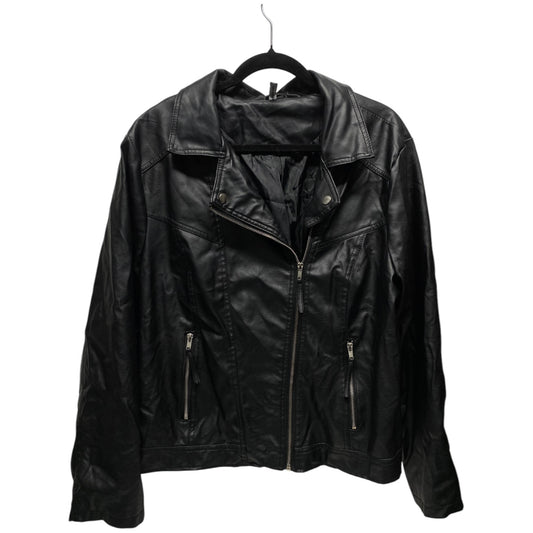 Jacket Moto By Clothes Mentor In Black, Size: 2x