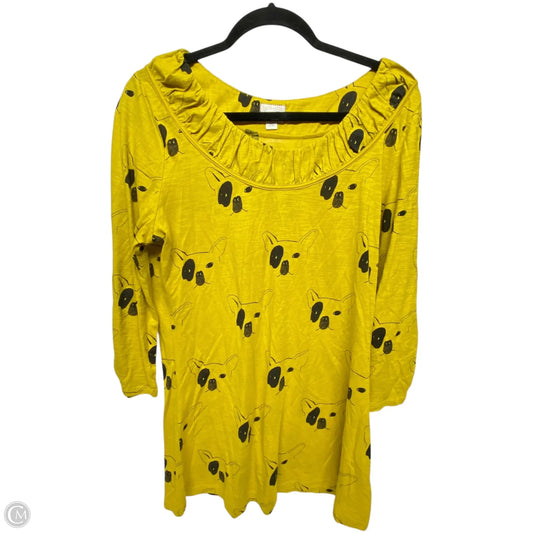 Top 3/4 Sleeve By Anthropologie In Animal Print, Size: L