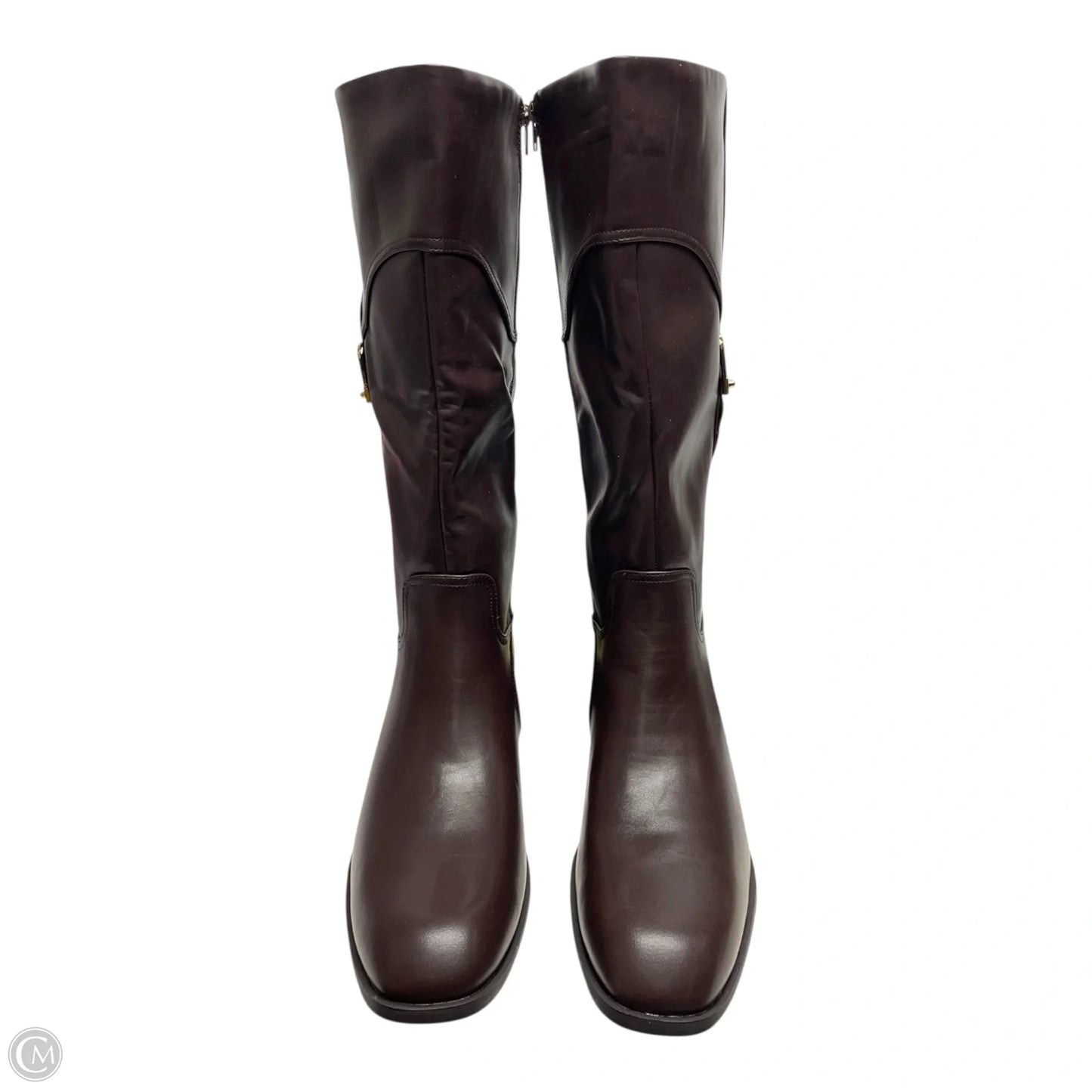 Boots Knee Flats By Just Fab In Brown, Size: 11