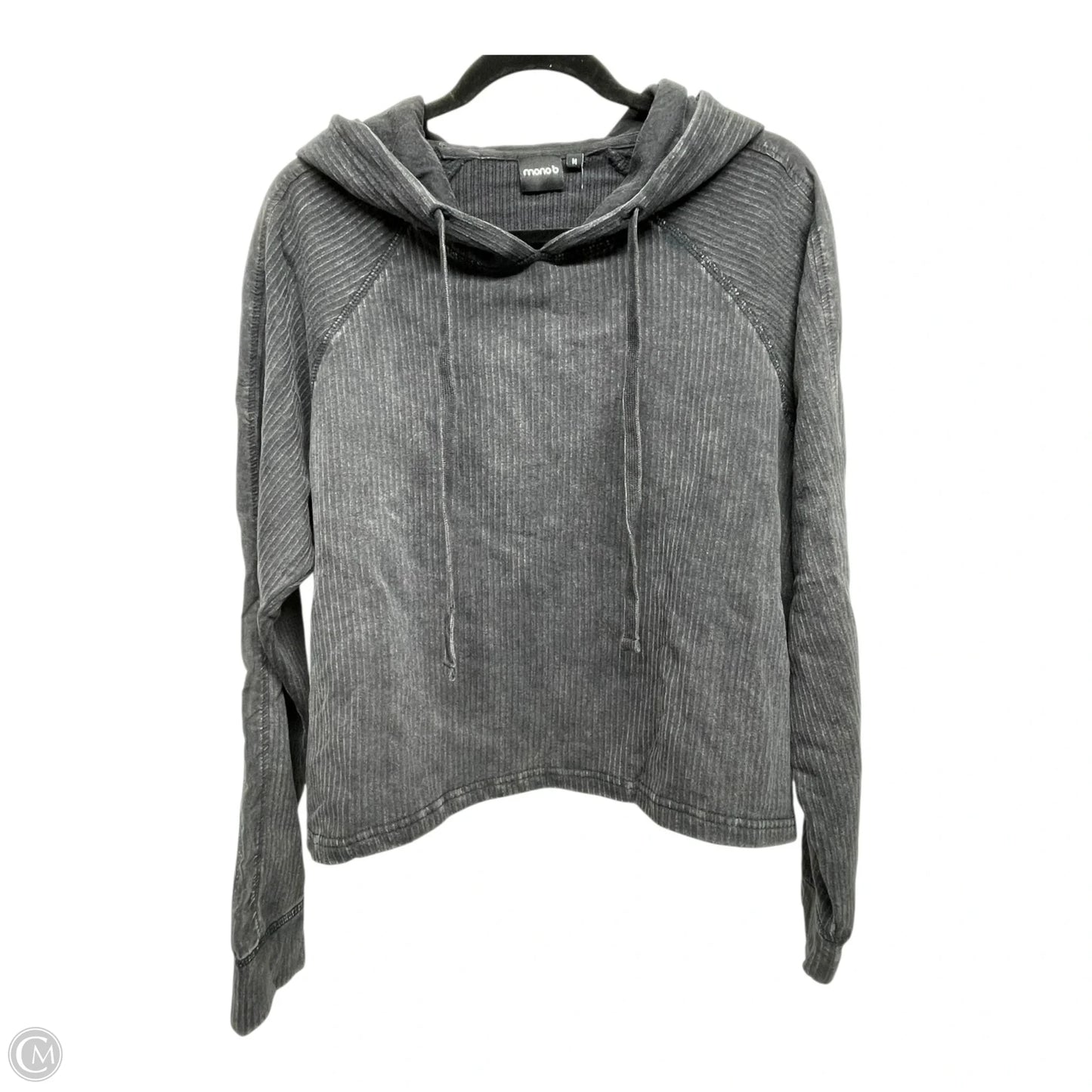 Sweatshirt Hoodie By Mono B In Grey, Size: M