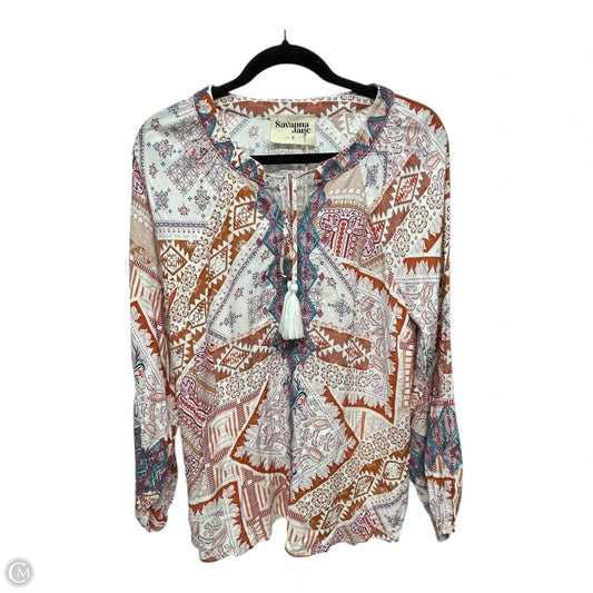 Top Long Sleeve By Savanna Jane In Multi-colored, Size: S