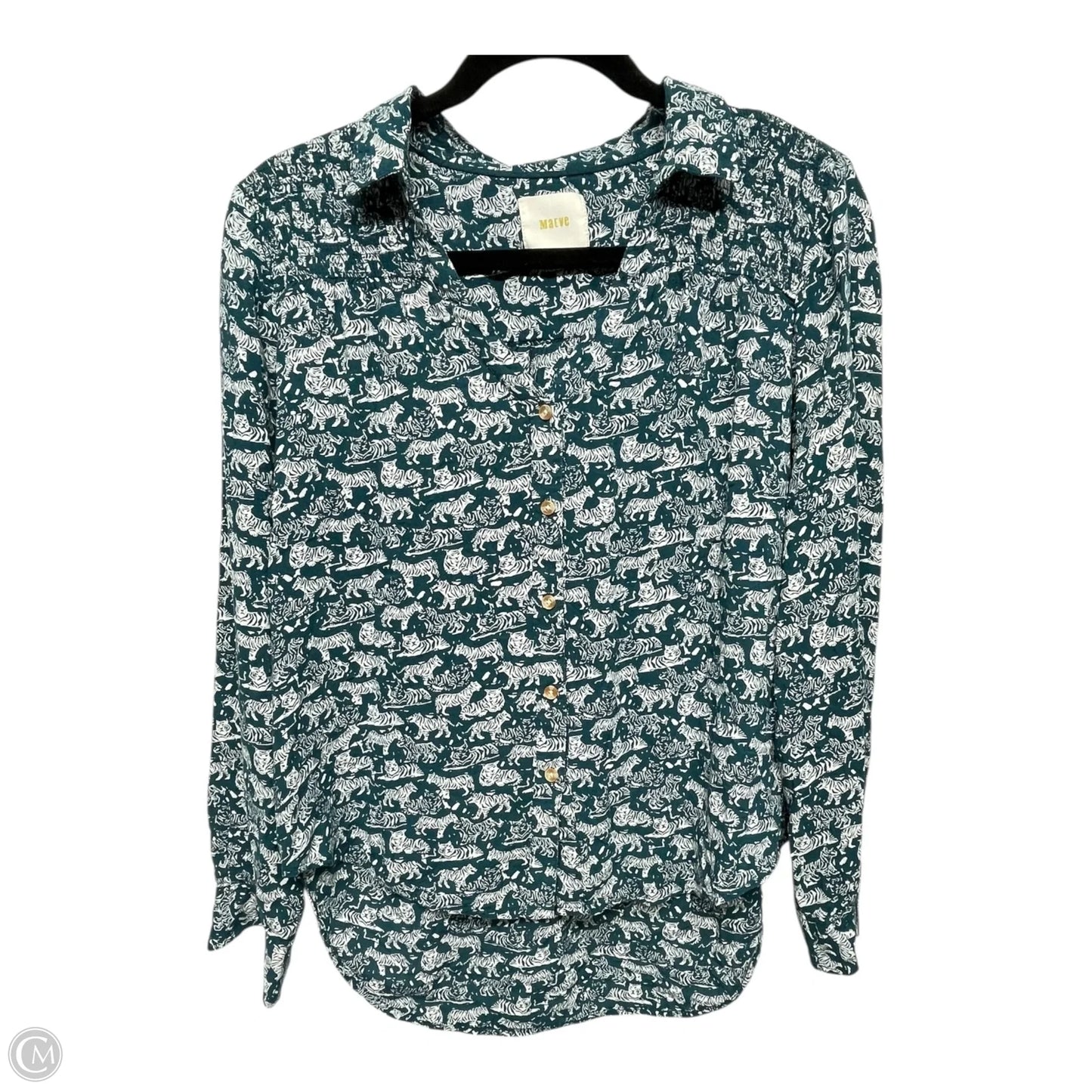 Top Long Sleeve By Maeve In Zebra Print, Size: S