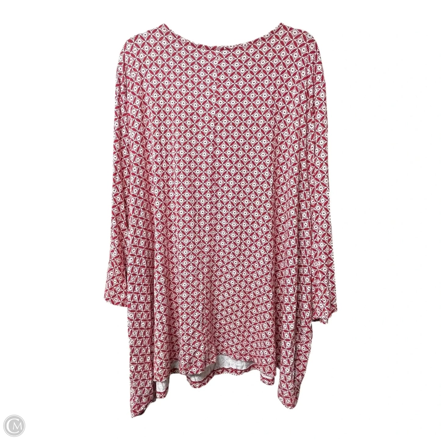 Top 3/4 Sleeve By Catherines In Red & White, Size: 4x