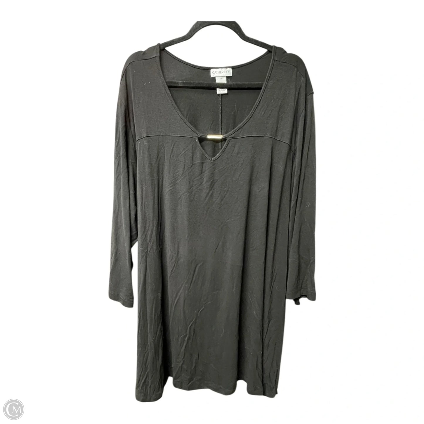 Top Long Sleeve By Catherines In Black & White, Size: 4x