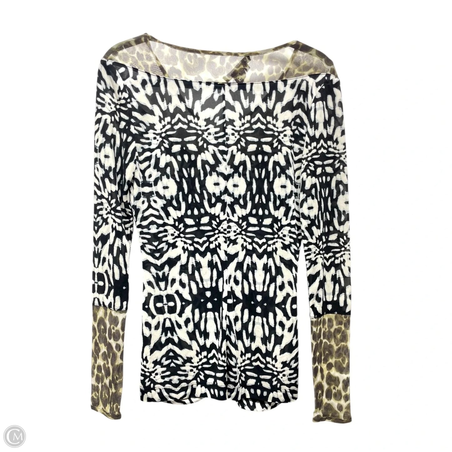 Top Long Sleeve By Etcetra In Black & Cream, Size: Xs