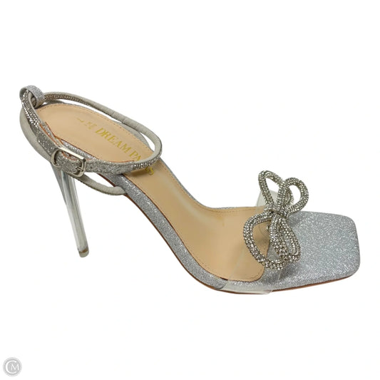 Sandals Heels Stiletto By DREAMPAIRS In Silver, Size: 7
