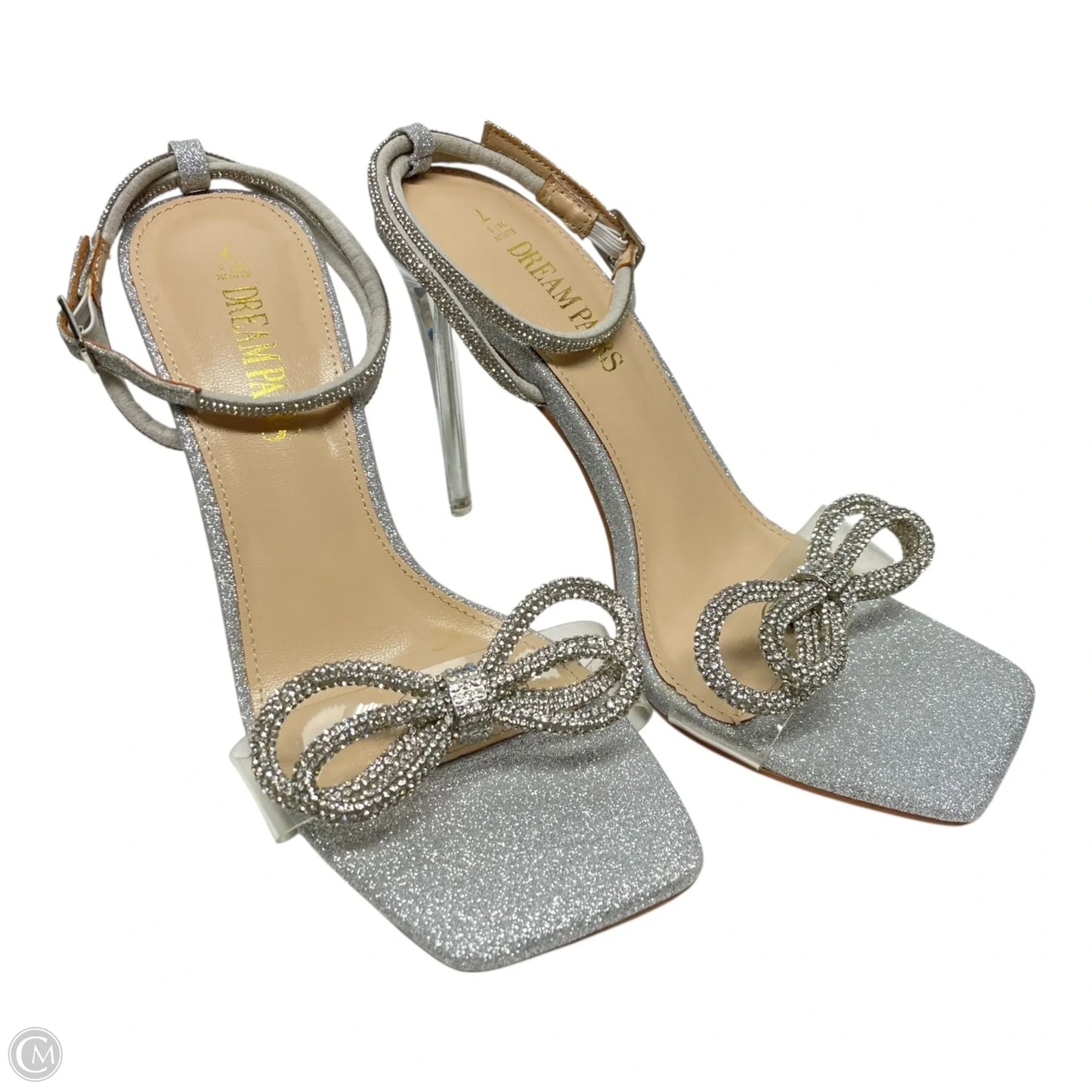 Sandals Heels Stiletto By DREAMPAIRS In Silver, Size: 7